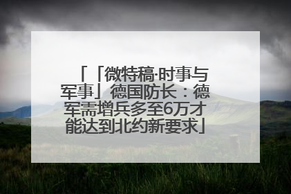 「微特稿·时事与军事」德国防长：德军需增兵多至6万才能达到北约新要求