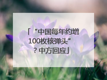 “中国每年约增100枚核弹头”？中方回应