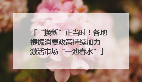“换新”正当时！各地提振消费政策持续加力 激活市场“一池春水”