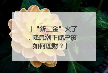“新三金”火了，降息潮下储户该如何理财？