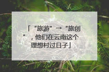 “旅游”→“旅创”，他们在云南这个理想村过日子