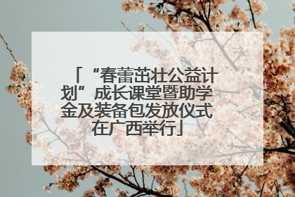 “春蕾茁壮公益计划”成长课堂暨助学金及装备包发放仪式在广西举行