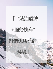 “法治盾牌+服务快车”打造优质营商环境