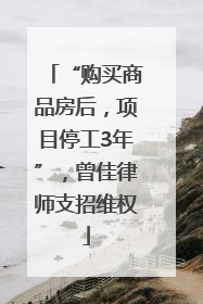 “购买商品房后，项目停工3年”，曾佳律师支招维权