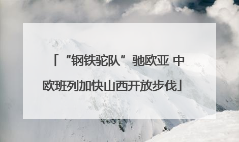 “钢铁驼队”驰欧亚 中欧班列加快山西开放步伐