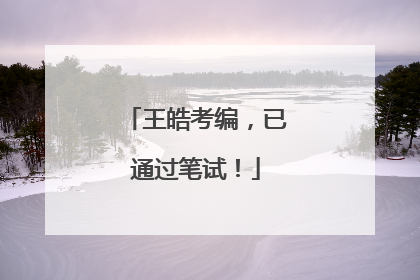 王皓考编，已通过笔试！