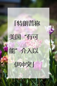 特朗普称美国“有可能”介入以伊冲突
