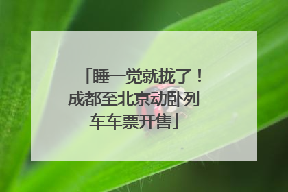 睡一觉就拢了！成都至北京动卧列车车票开售