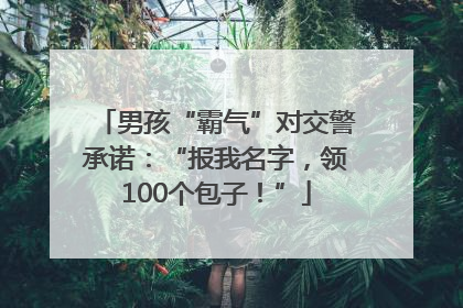 男孩“霸气”对交警承诺：“报我名字，领100个包子！”