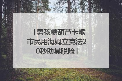 男孩糖葫芦卡喉 市民用海姆立克法20秒助其脱险