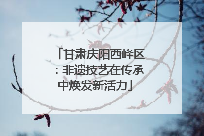 甘肃庆阳西峰区：非遗技艺在传承中焕发新活力