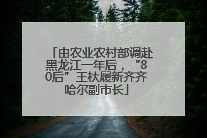 由农业农村部调赴黑龙江一年后，“80后”王杕履新齐齐哈尔副市长