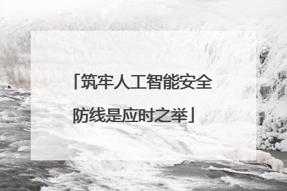 筑牢人工智能安全防线是应时之举