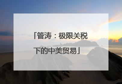 管涛：极限关税下的中美贸易