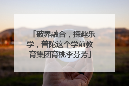 破界融合，探趣乐学，普陀这个学前教育集团育桃李芬芳