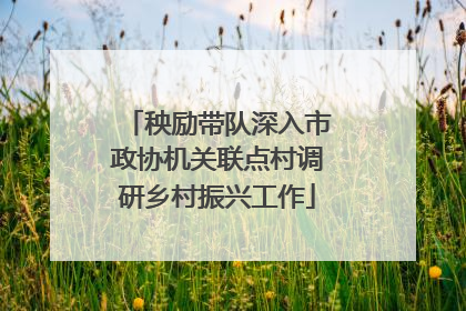 秧励带队深入市政协机关联点村调研乡村振兴工作
