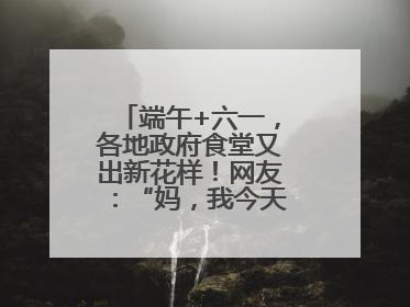 端午+六一，各地政府食堂又出新花样！网友：“妈，我今天不回家吃了”