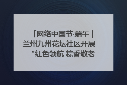 网络中国节·端午｜兰州九州花坛社区开展“红色领航 粽香敬老”端午主题活动