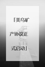 美乌矿产协议正式启动