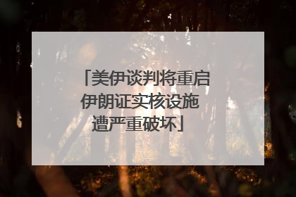 美伊谈判将重启 伊朗证实核设施遭严重破坏