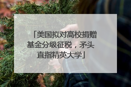 美国拟对高校捐赠基金分级征税，矛头直指精英大学