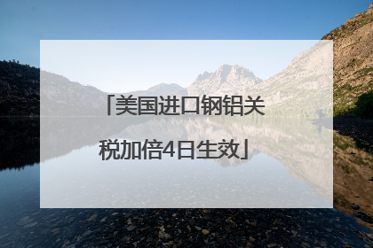 美国进口钢铝关税加倍4日生效