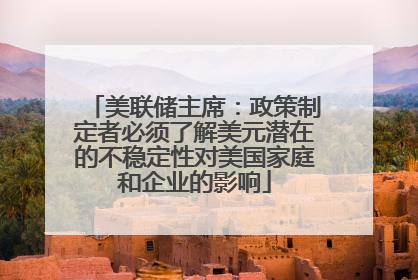 美联储主席：政策制定者必须了解美元潜在的不稳定性对美国家庭和企业的影响