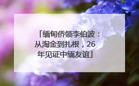 缅甸侨领李伯波：从淘金到扎根，26年见证中缅友谊