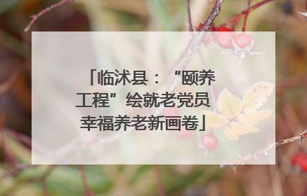 临沭县：“颐养工程”绘就老党员幸福养老新画卷