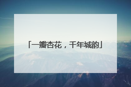 一瓣杏花，千年城韵