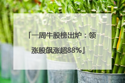 一周牛股榜出炉：领涨股飙涨超88%