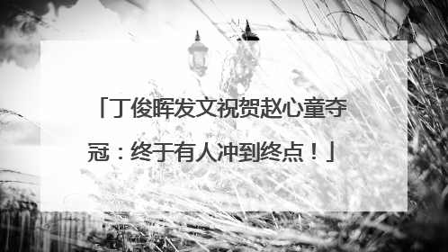 丁俊晖发文祝贺赵心童夺冠：终于有人冲到终点！