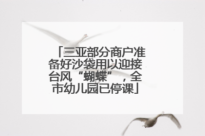 三亚部分商户准备好沙袋用以迎接台风“蝴蝶”，全市幼儿园已停课