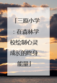 三原小学：在森林学校绘制心灵成长的终身能量