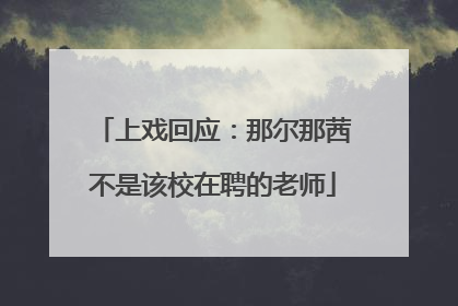 上戏回应：那尔那茜不是该校在聘的老师