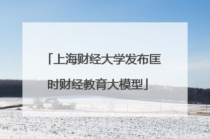 上海财经大学发布匡时财经教育大模型