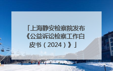 上海静安检察院发布《公益诉讼检察工作白皮书（2024）》