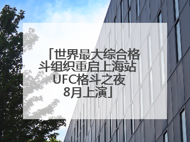 世界最大综合格斗组织重启上海站 UFC格斗之夜8月上演