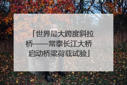 世界最大跨度斜拉桥——常泰长江大桥启动桥梁荷载试验