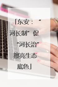 东安：“河长制”促“河长治” 擦亮生态底色