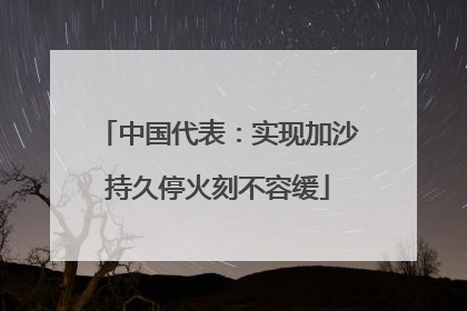 中国代表：实现加沙持久停火刻不容缓