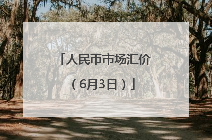 人民币市场汇价（6月3日）