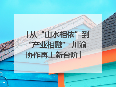从“山水相依”到“产业相融” 川渝协作再上新台阶