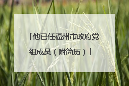 他已任福州市政府党组成员（附简历）
