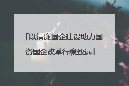 以清廉国企建设助力国资国企改革行稳致远