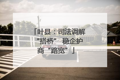 叶县：司法调解“搭桥” 稳企护商“路宽”