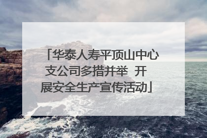 华泰人寿平顶山中心支公司多措并举  开展安全生产宣传活动