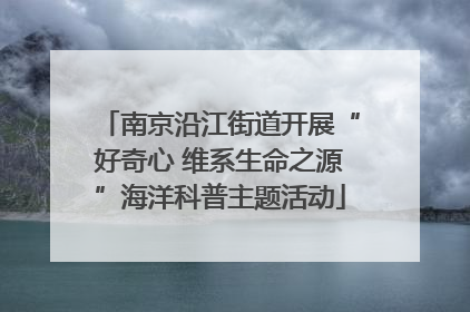 南京沿江街道开展“好奇心 维系生命之源”海洋科普主题活动