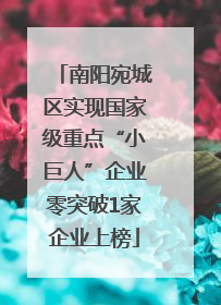 南阳宛城区实现国家级重点“小巨人”企业零突破1家企业上榜