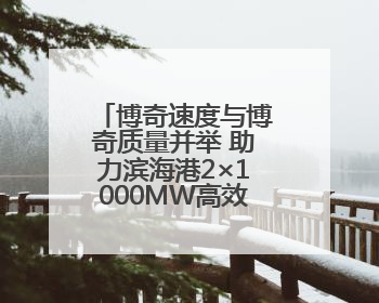 博奇速度与博奇质量并举 助力滨海港2×1000MW高效清洁燃煤发电项目“双投”